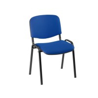 Chaise Iso avec structure époxy noire et revêtement Baly (textile) bleu